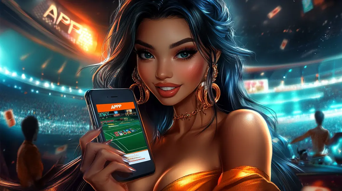Your All-Access Pass to Sports Betting | JL18. In a packed stadium, a woman holds a phone showing the JL18 app, your all-access pass to live sports betting and instant, in-play wagers on every game.