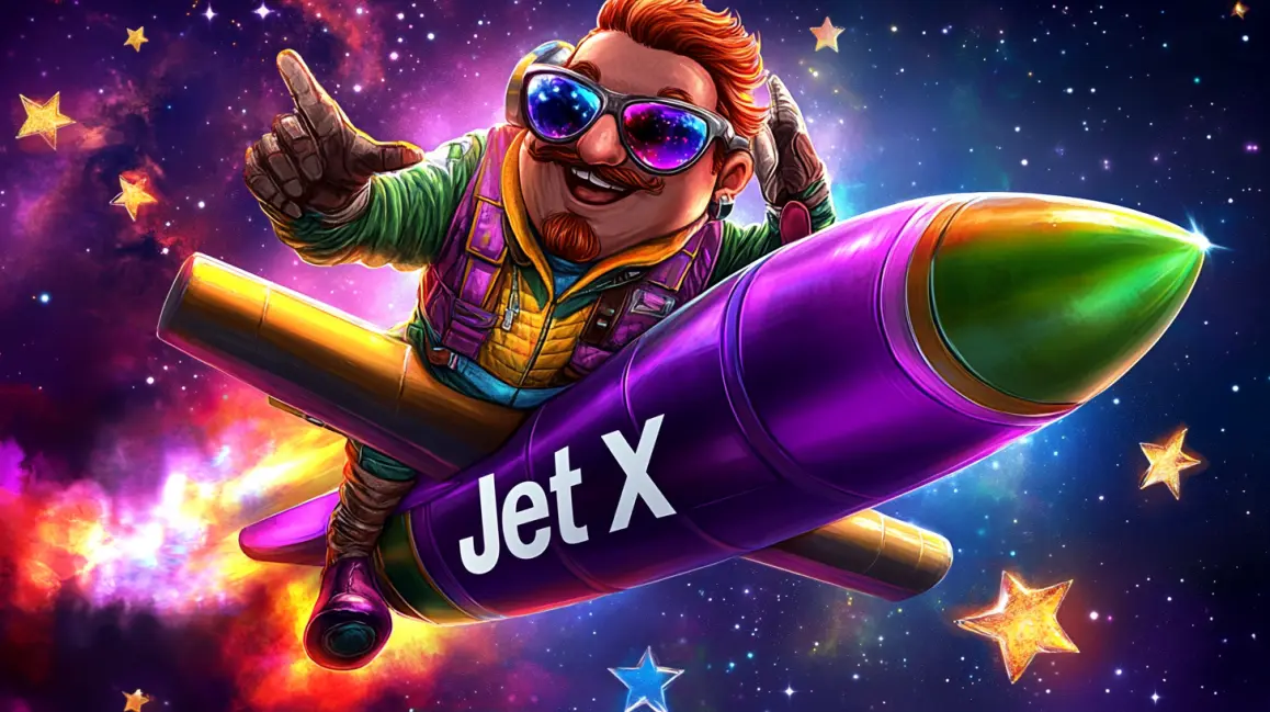 Blast Off for Cosmic Wins with JetX at JL18. A fun pilot with a jetpack flies through a vibrant galaxy in the 'JetX' game, a thrilling crash game with cosmic multipliers and explosive wins available at JL18.